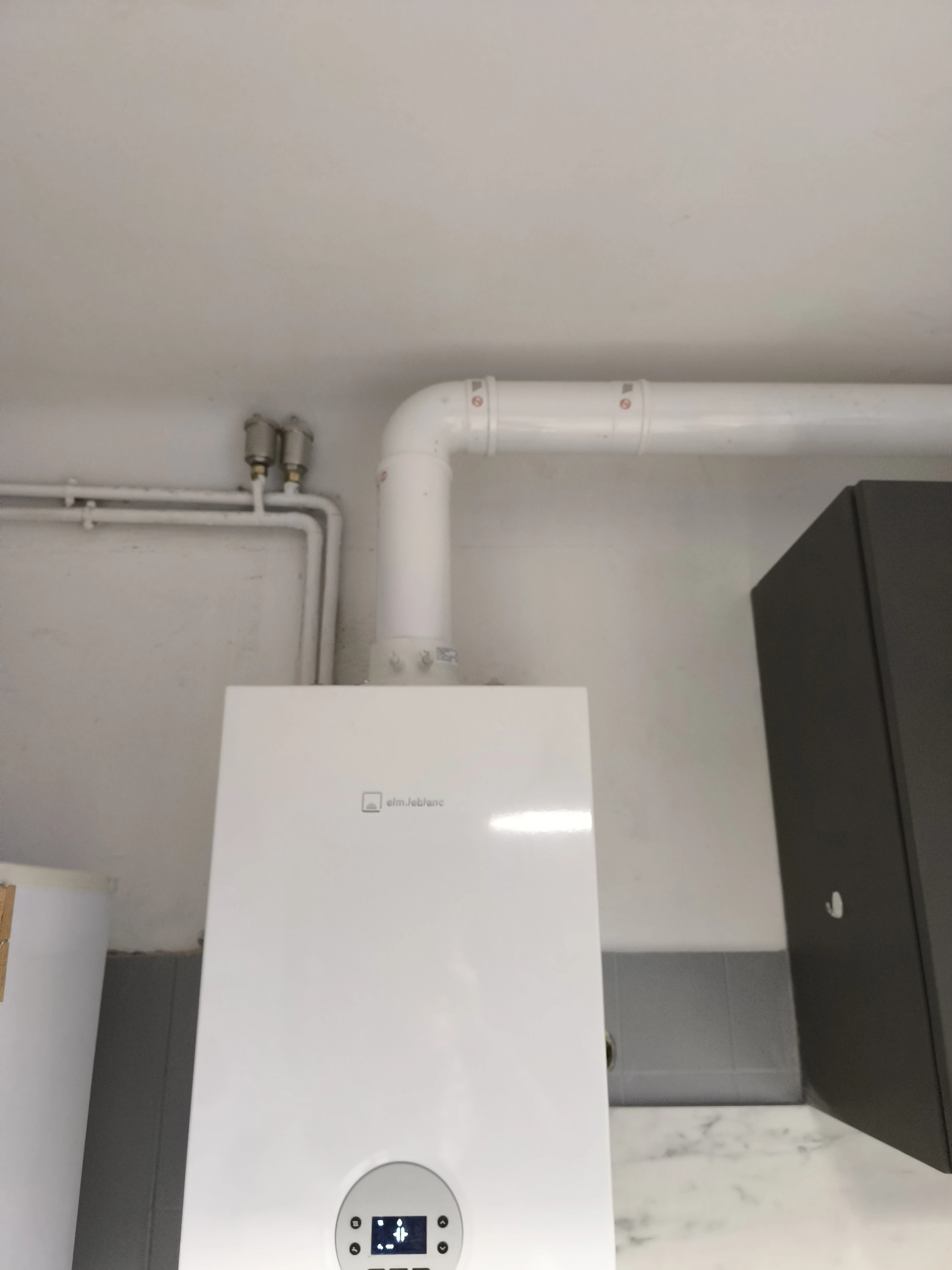 Elm Leblanc wall-mounted boiler installation in Nice North - Chikhaoui Services Depannage Heating Engineer